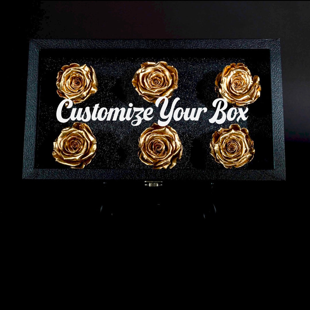 Glass Top Floral Box - PRESERVED ROSES