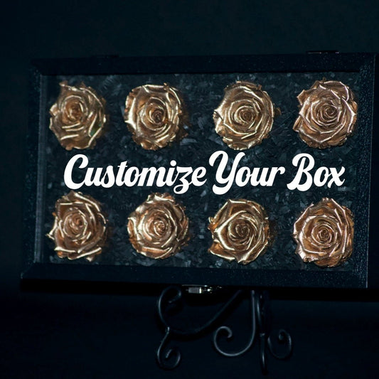 Glass Top Floral Box - PRESERVED ROSES