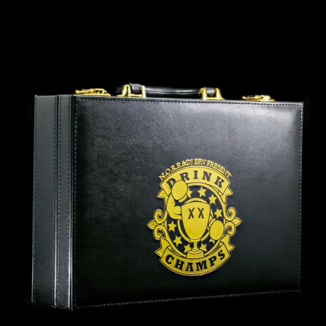 DRINK CHAMPS- 4 Rose Briefcase - PRESERVED ROSES